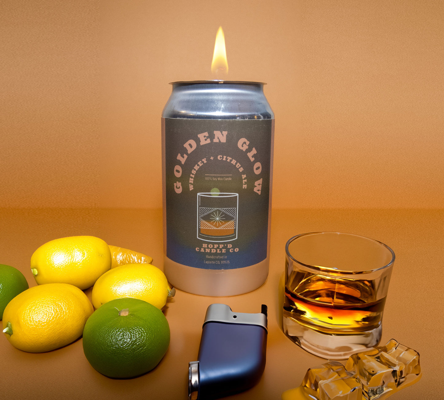 Golden Glow - Whiskey and Citrus Ale: Soy Wax Candle